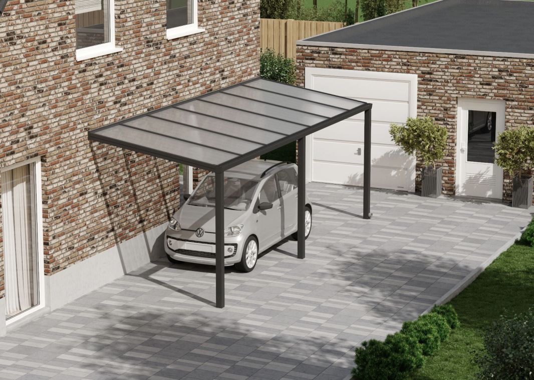 Flacher Carport - 01 flacher carport anthrazit 7000x2555 verasol - fl-carport-7000x2555-ant