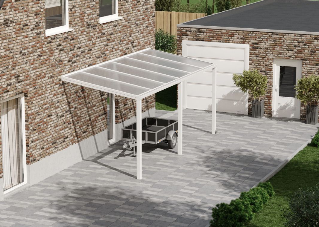 Flacher Carport - 01 flacher carport weiss 6000x2555 verasol - fl-carport-6000x2555-weiss
