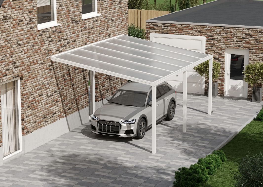 Flacher Carport - 01 flacher carport weiss 6000x4055 verasol - fl-carport-6000x4055-weiss