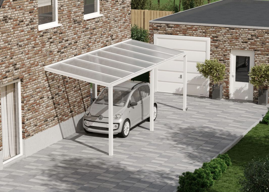 Flacher Carport - 01 flacher carport weiss 7000x2555 verasol - fl-carport-7000x2555-weiss