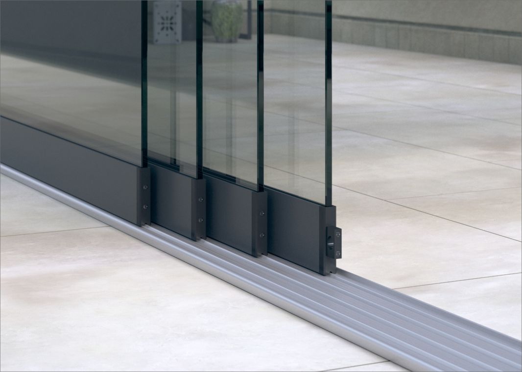 Greenline Glasschiebewand (4 spurig) - 01 greenline schiebewand anthrazit 4spurig verasol - gl-gsw-4sp-4000-antr