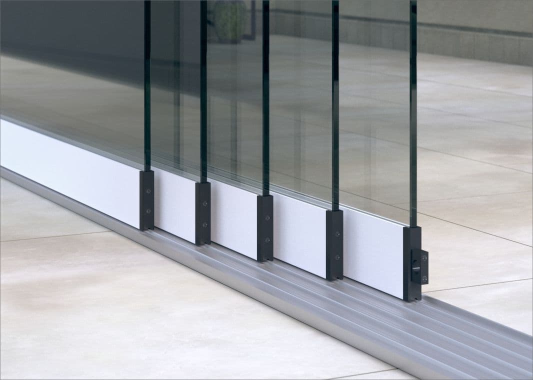 Greenline Glasschiebewand (5 spurig) - 01 greenline schiebewand weiss 5spurig verasol - gl-gsw-5sp-4500-weiss