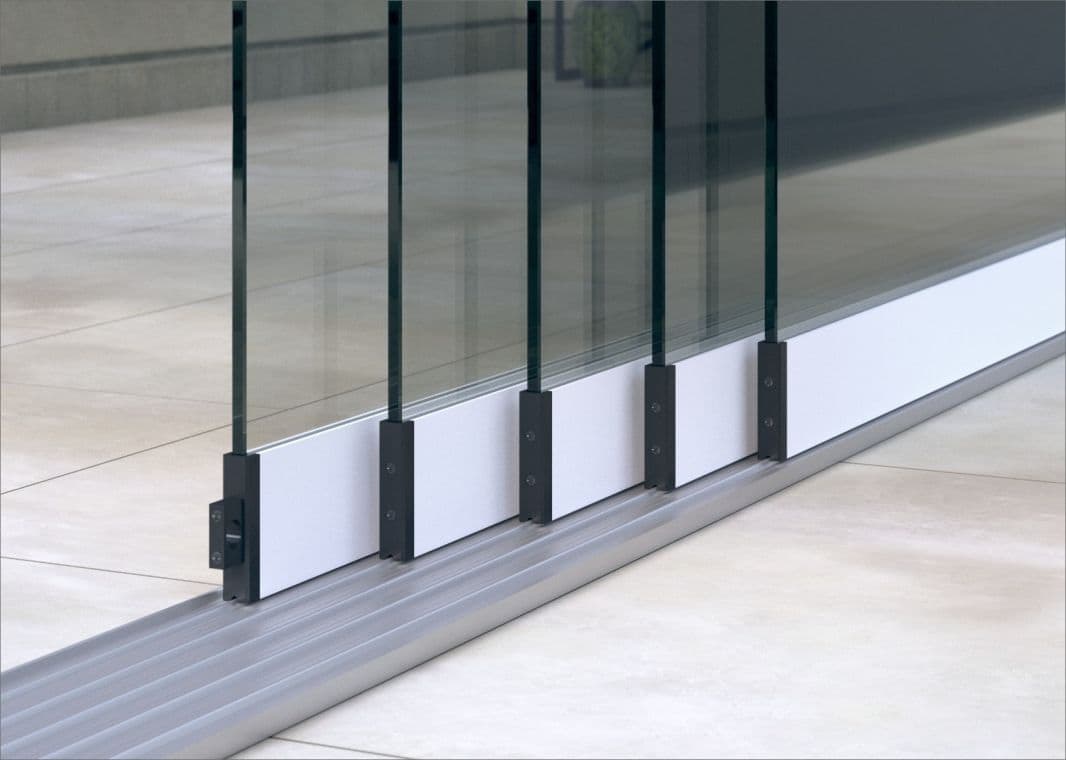 Profiline Glasschiebewand (5 spurig) - 01 profiline schiebewand weiss 5spurig verasol 2 - pl-gsw-5sp-4500-weiss