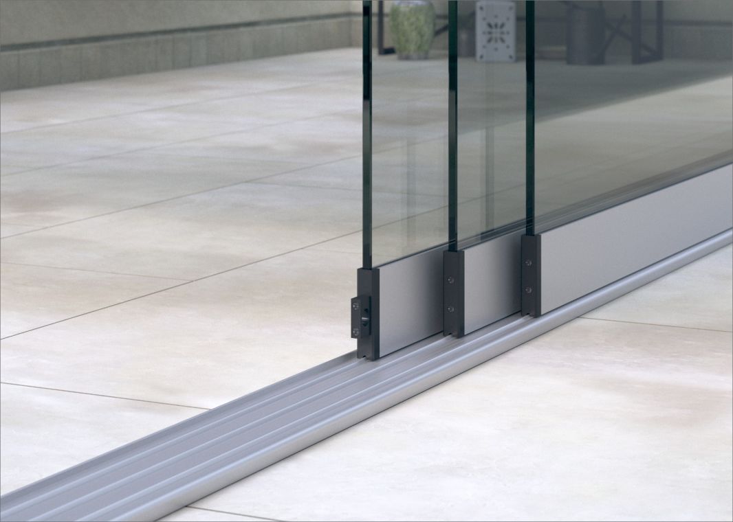 Profiline Glasschiebewand (3 spurig) - 01 profinline schiebewand aluminium 3spurig verasol 3 - pl-gsw-3sp-3500-ev1