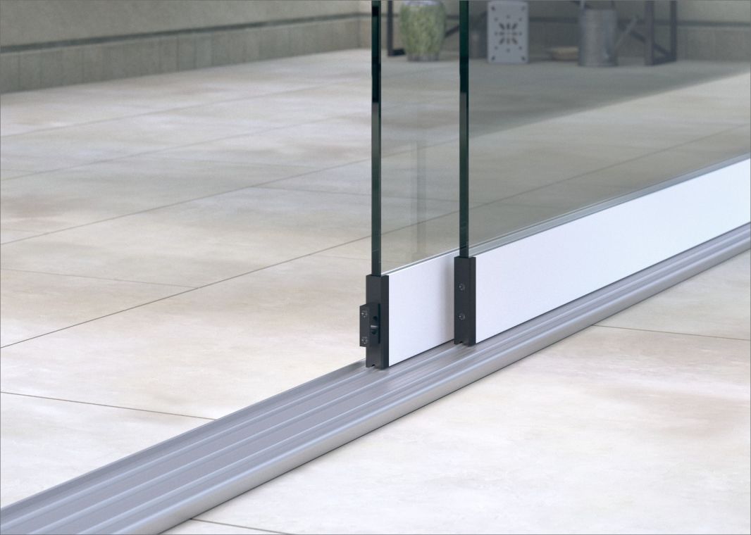 Profiline Glasschiebewand (3 spurig) - 01 profinline schiebewand wit 3spurig 2 scheiben verasol - pl-gsw-3sp-1500-weiss