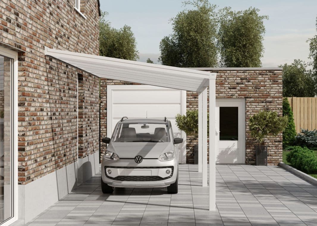Flacher Carport - 02 flacher carport weiss 7000 verasol - fl-carport-7000x3055-weiss