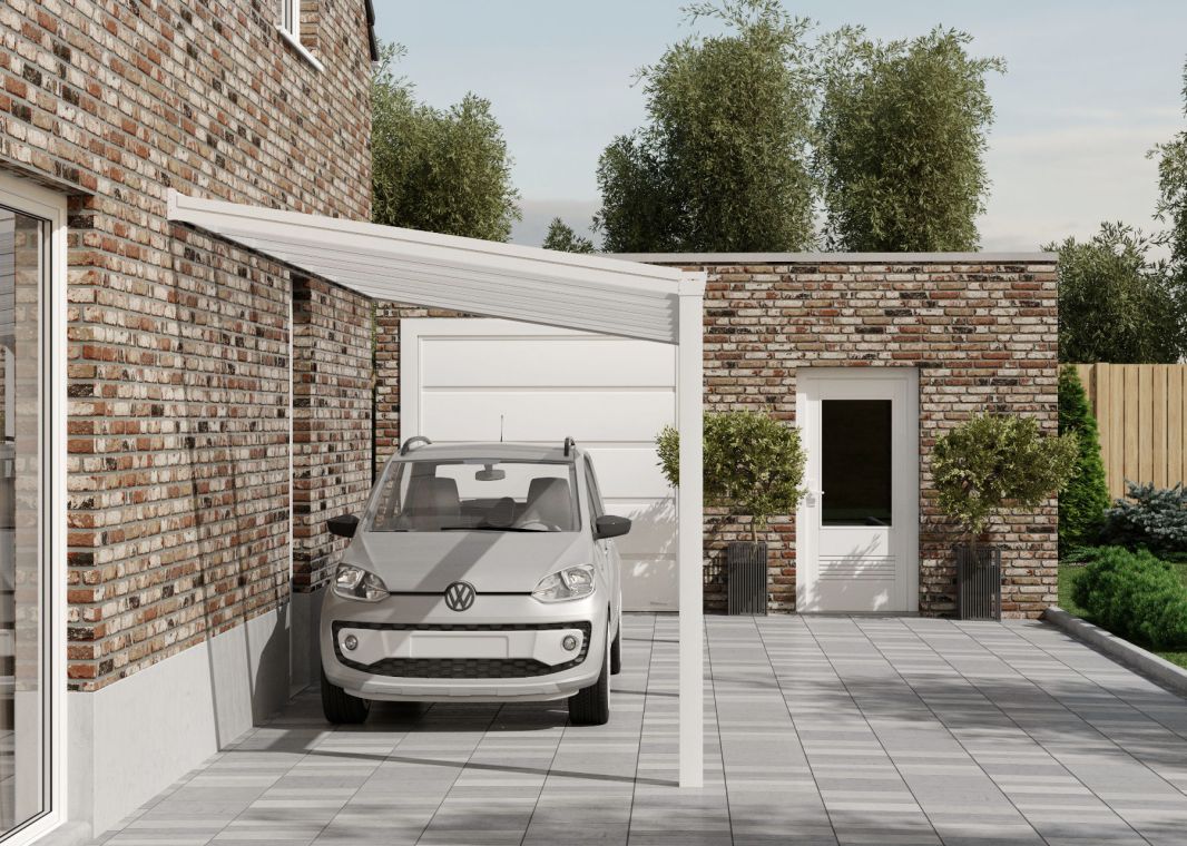 Flacher Carport - 02 flacher carport weiss 7000x2555 verasol - fl-carport-7000x2555-weiss