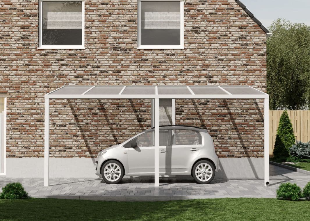 Flacher Carport - 03 flacher carport weiss 6000 verasol 1 - fl-carport-6000x3555-weiss