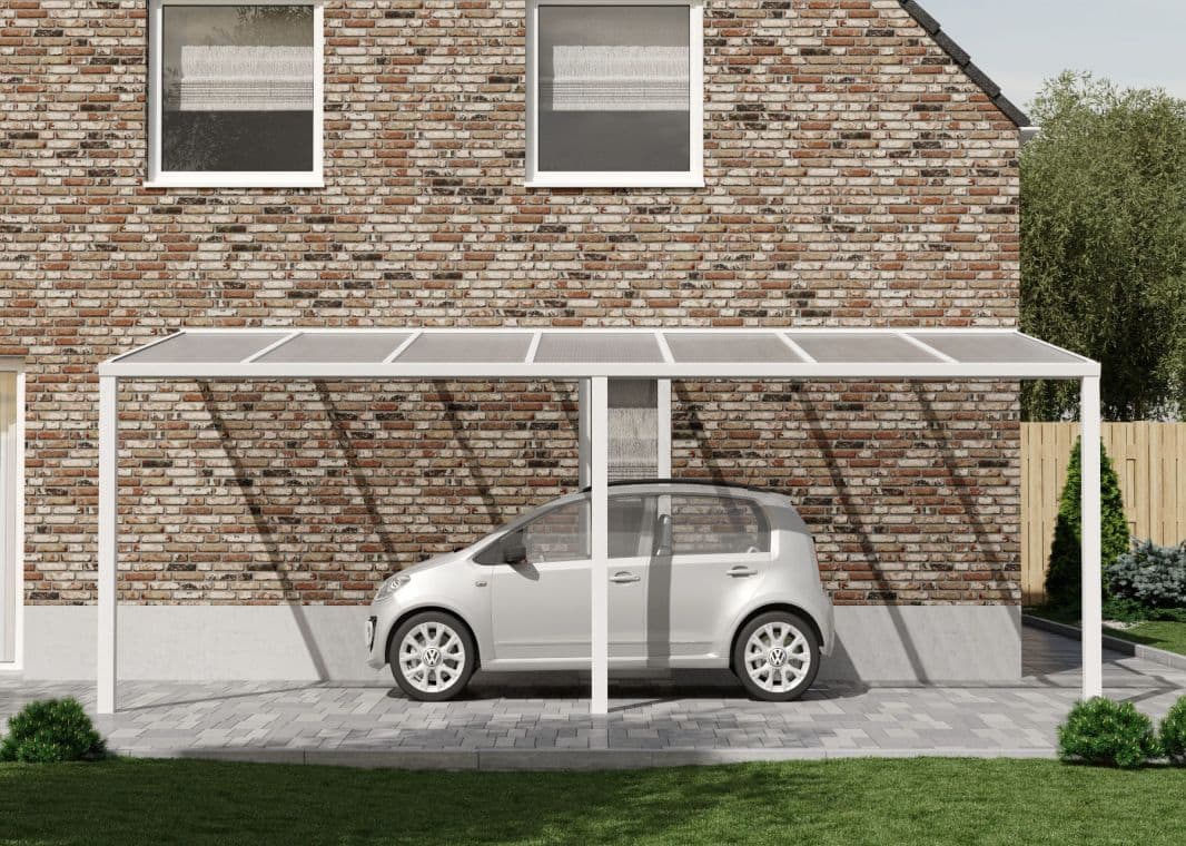 Flacher Carport - 03 flacher carport weiss 7000 verasol - fl-carport-7000x3055-weiss