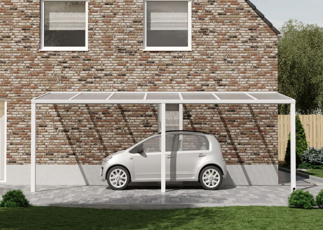 Flacher Carport - 03 flacher carport weiss 7000x2555 verasol - fl-carport-7000x2555-weiss