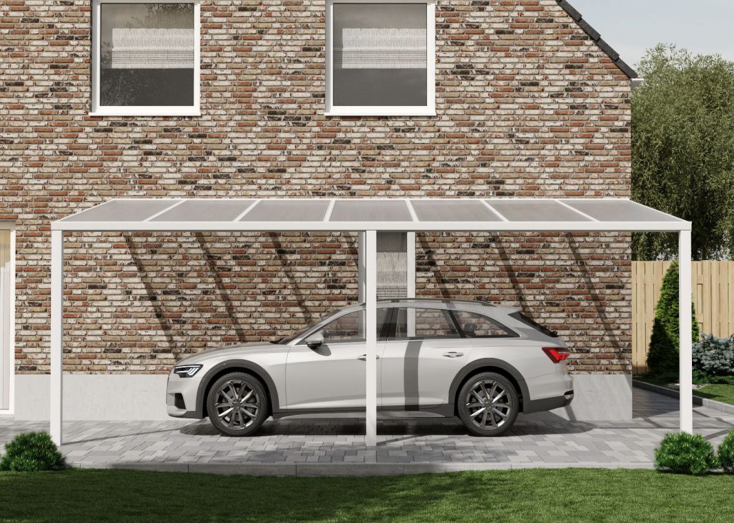 Flacher Carport - 03 flacher carport weiss 7000x3555 verasol - fl-carport-7000x3555-weiss