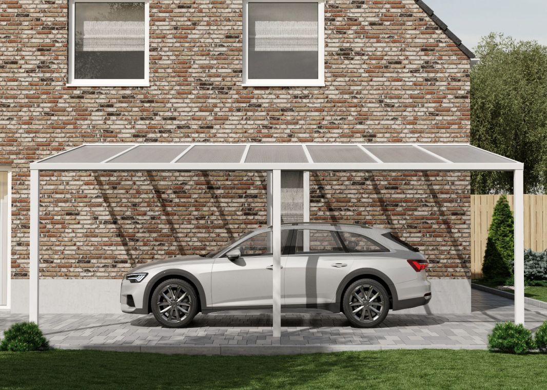 Flacher Carport - 03 flacher carport weiss 7000x4055 verasol - fl-carport-7000x4055-weiss
