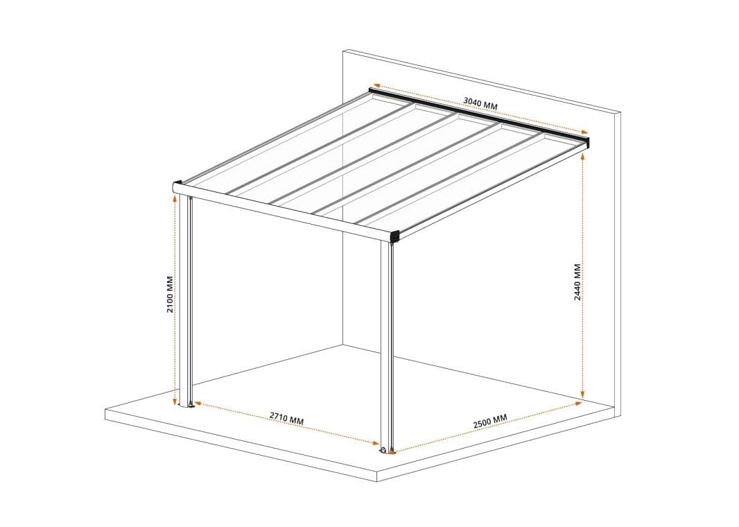 Smartline DIY Überdachung - 07 smartline diy anthrazit 304x250 verasol - CL3025.609