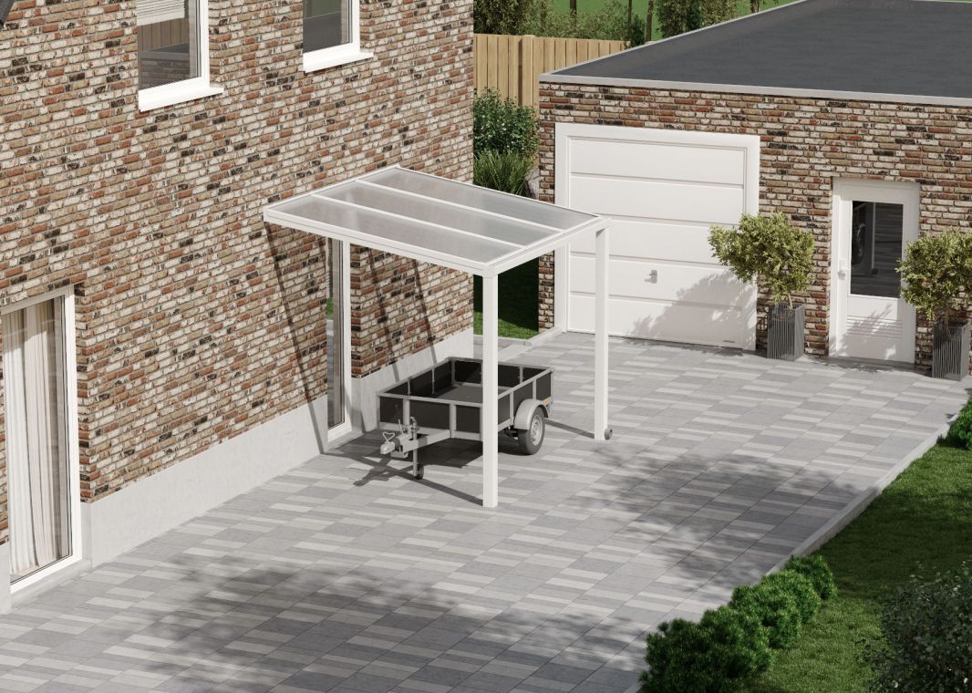 Flacher Carport - Flacher carport weiss verasol - fl-carport-3000x2555-weiss
