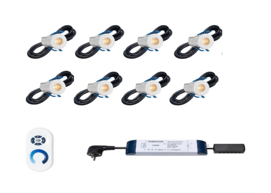 8er HL LED Set - Led001 led003 aluminium led spots 8 - LED0001+LED0003