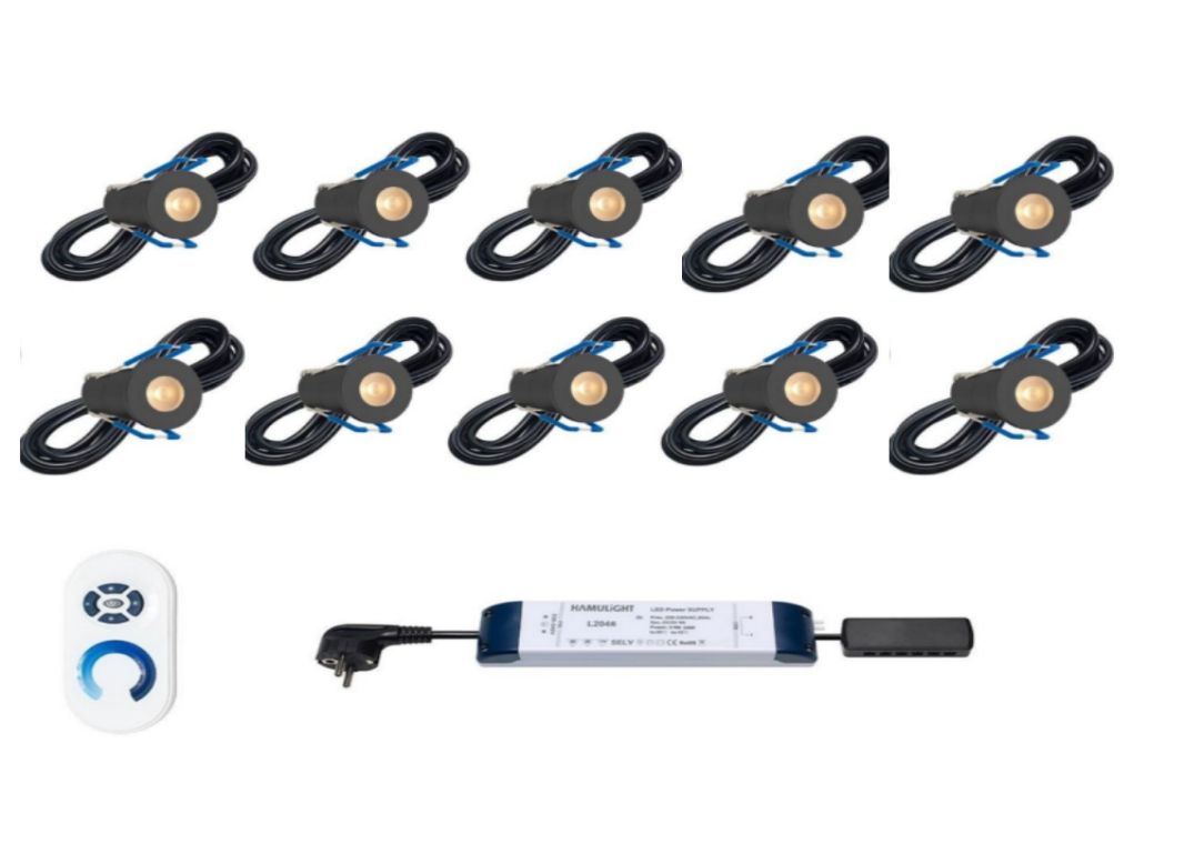 10er HL LED Set - Led002 2led004 schwartz led spots 10 - LED0002+2xLED0004