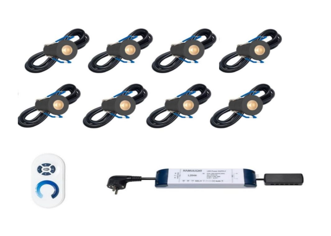 8er HL LED Set - Led002 led004 schwarz led spots 1 - LED0002+LED0004