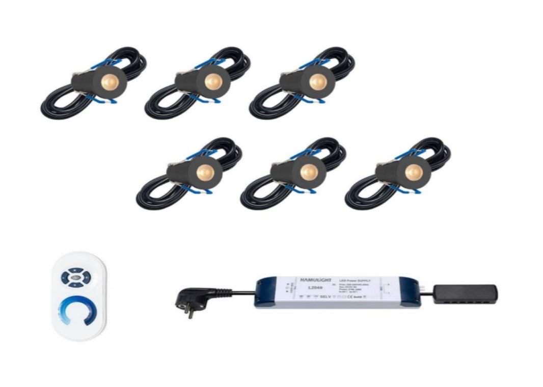 6er HL LED Set - Led002 schwarz led spots 6 - LED0002